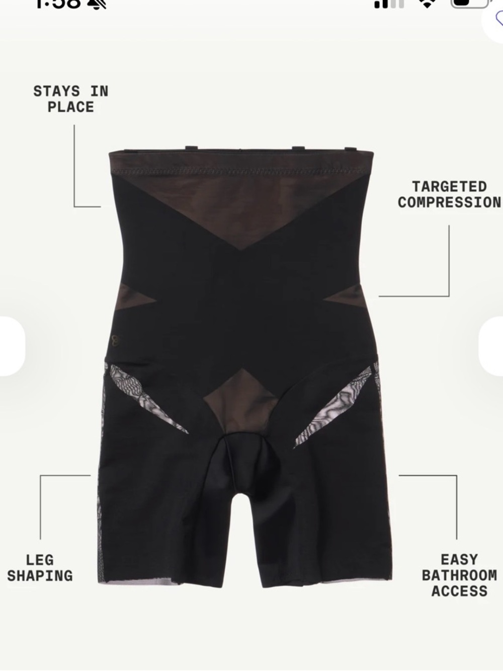 HONEYLOVE - SuperPower Mid-Waist Short - NWT - Picture 4 of 7